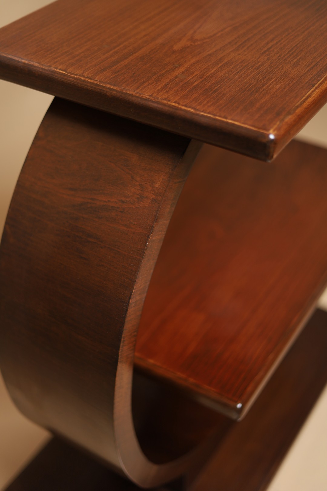 Curved, hand-coloured and protected surface showing the finish
